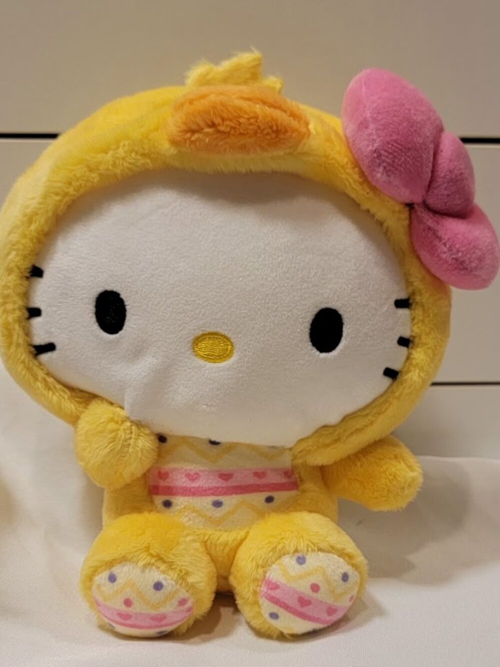 Hello Kitty Yellow Chick Easter Plush 2025 Sanrio Pink Bow